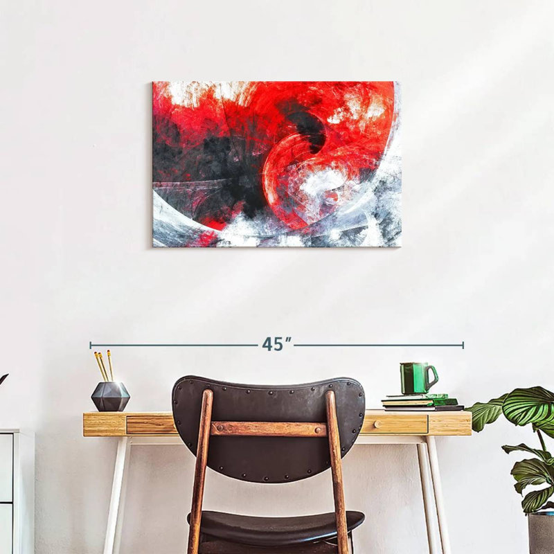 Avery Red Whirlpool Abstract, 20" H x 30" W