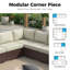 Fauteuil de coin de patio extérieur Maahika en résine tressée PE avec coussin-1700673042