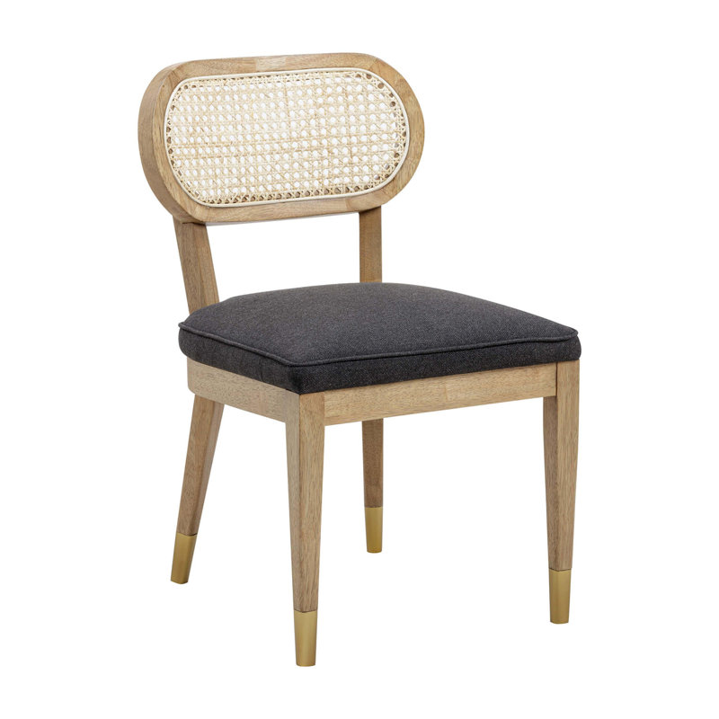 Chaise en lin Mary Performance, Naturel, Gris foncé