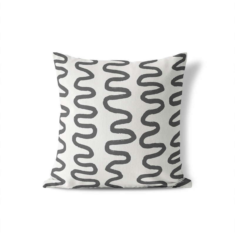 Coussin Wiggle, Ivoire/gris anthracite, H 26 po x l 26 po