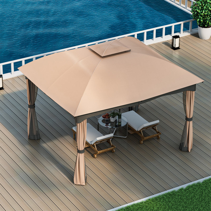 12 pi. L 10 pi. D Pavillon de jardin en acier