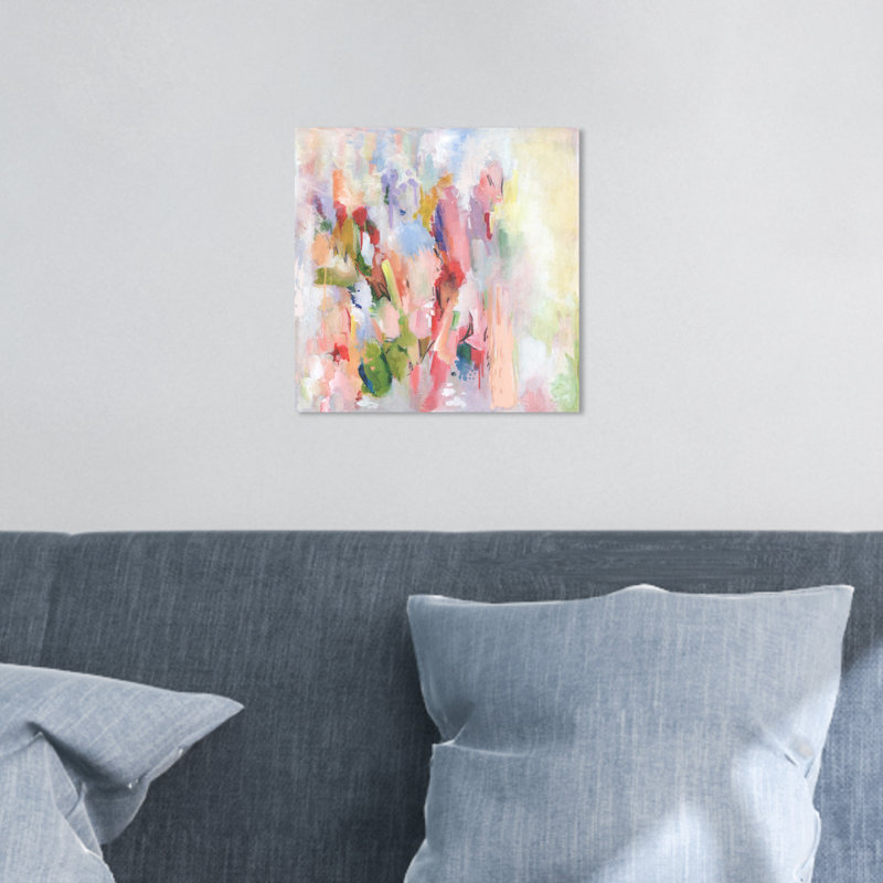 Beauté florale abstraite - impression sur toile, Toile tendue, H 12 po x l 12 po, Sans cadre