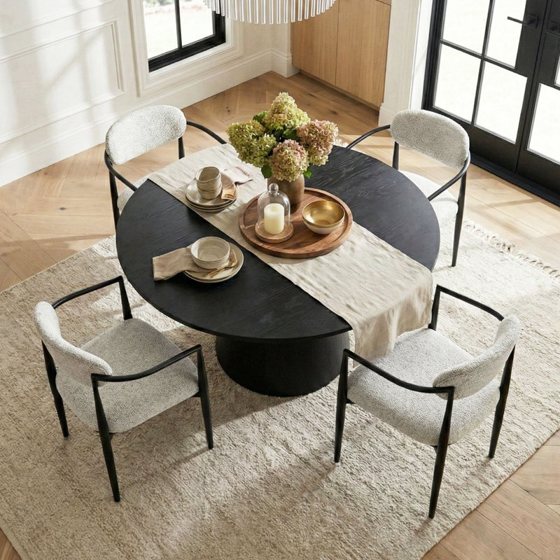 Table de salle à manger à piédestal 46 po, Beige