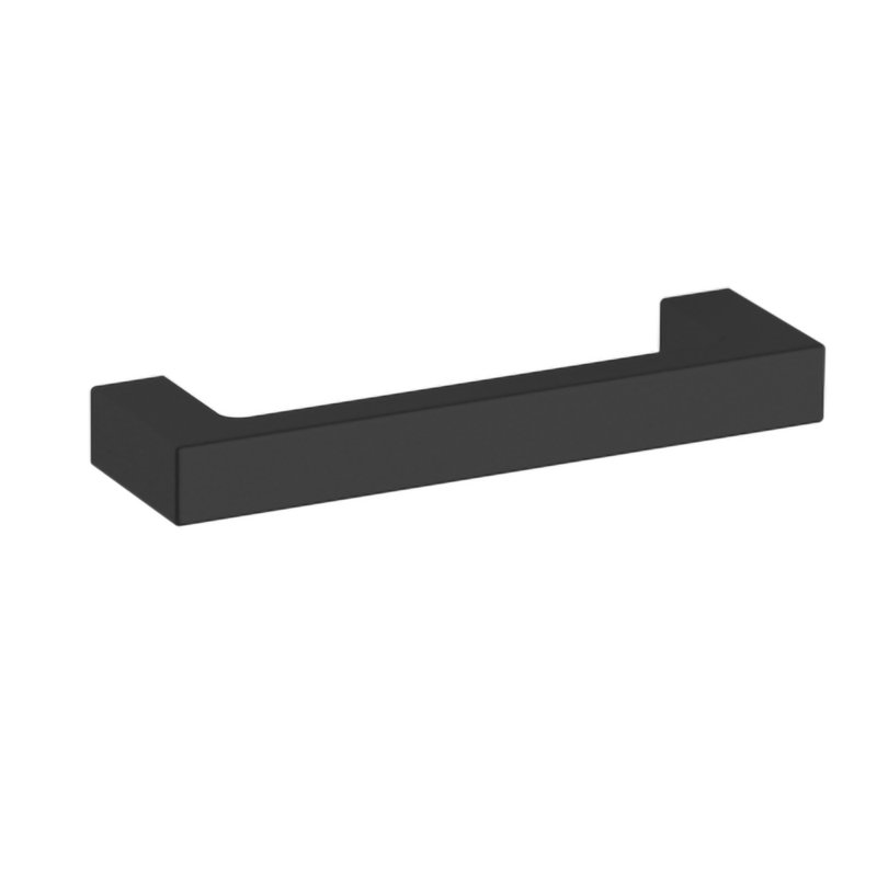 Satin Black Solid Brass Contemporary Cabinet Pull, 4"