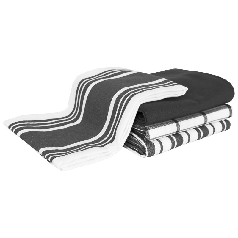 All-Clad Woven Bistro Kitchen Towels, Black