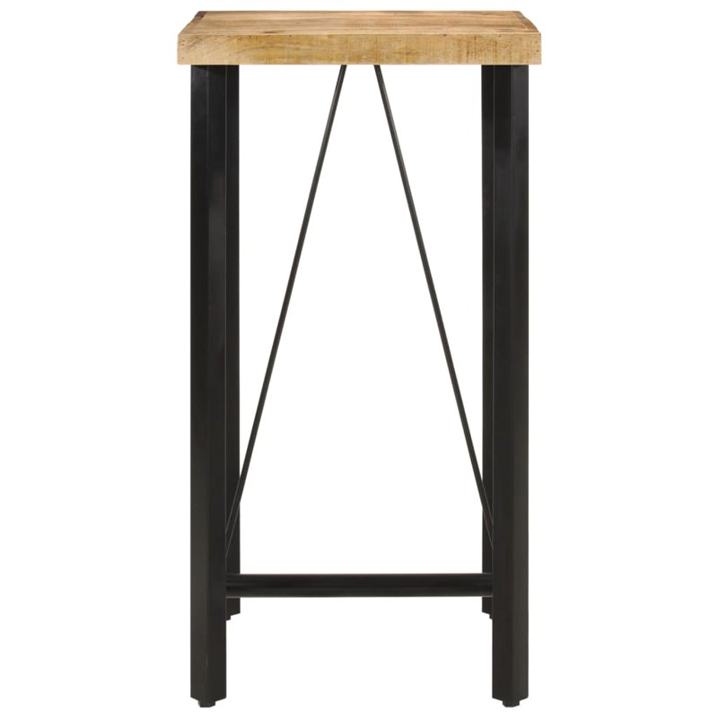 Sean Solid Wood Top Metal Base Dining Table, H107 x L55 x W55cm