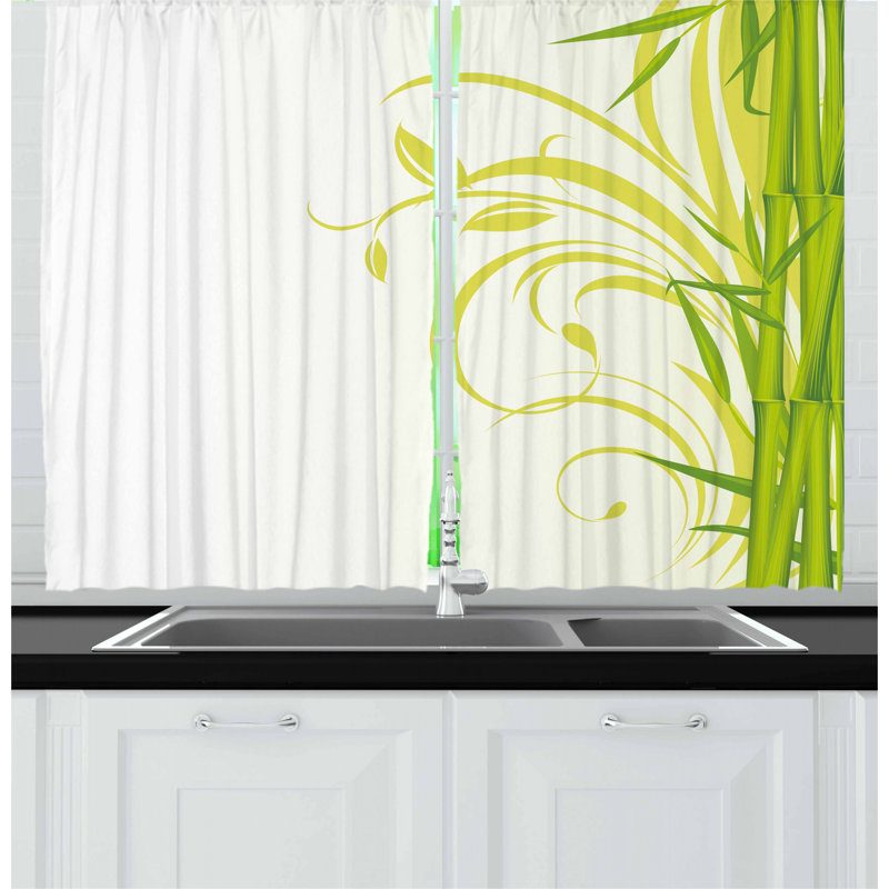 Ambesonne Tailored 55'' W Kitchen Curtain in