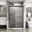 48" Shower Door X 72" - Double Sliding, Tempered Glass, Matte Black Frame, Stainless Steel Sliding Glass 48"X72", Aluminum,