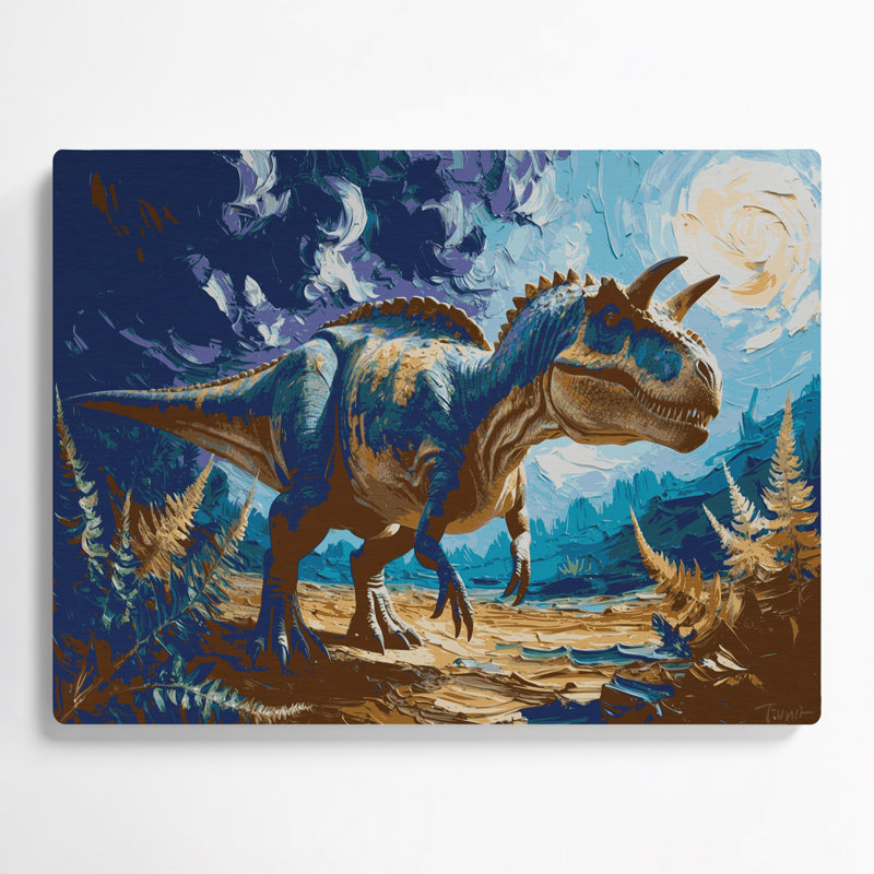 «Dinosaur Chasmosaurus», art mural en métal mauve, H 11 po x l 14 po