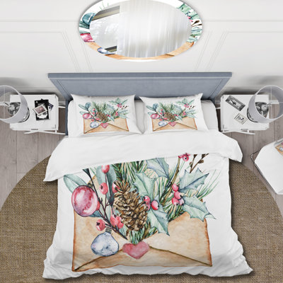 Ensemble de housse de couette en microfibre vert clair / rose / brun / blanc