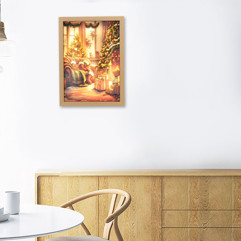 Décoration lumineuse DEL de Noël pour table ou mur, 3 couleurs, intensité réglable, alimentation USB, double face SD-1