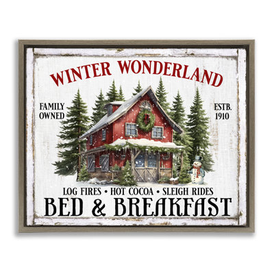 «Winter Bed & Breakfast», art mural sur toile par Creatif Belle