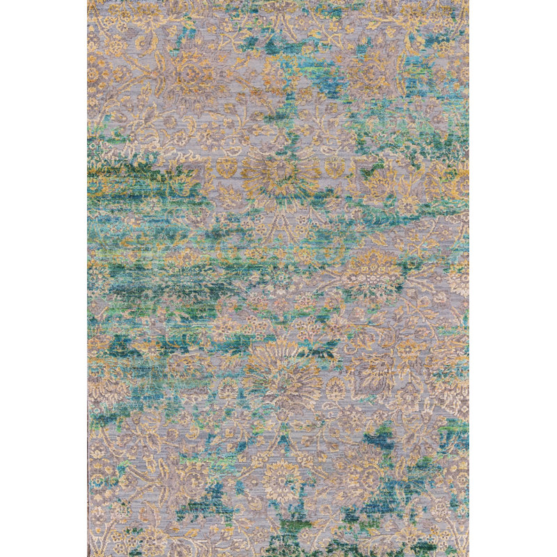 Hand-Knotted High-Quality Multi-Colored and Multi-Colored Area Rug