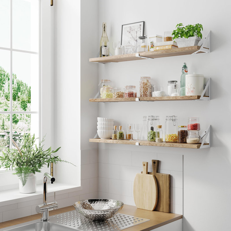 Rossbach Floating Shelf, Natural White