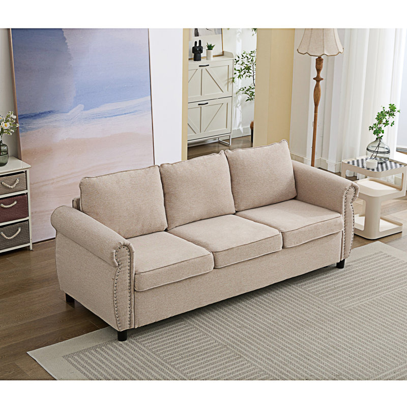 Grand canapé-lit convertible 2-en-1, canapé-lit escamotable, canapé-lit 3 places, Beige