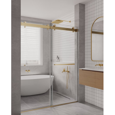 50” - 54" W x 77” H Double Sliding Frameless Low Iron Glass Shower Doors |3/8" (10mm) Thickened Low Iron Tempered Clear Glass | Easy Clean Coating | Durable Stainless-Steel Hardware | Leak-Proof Precision