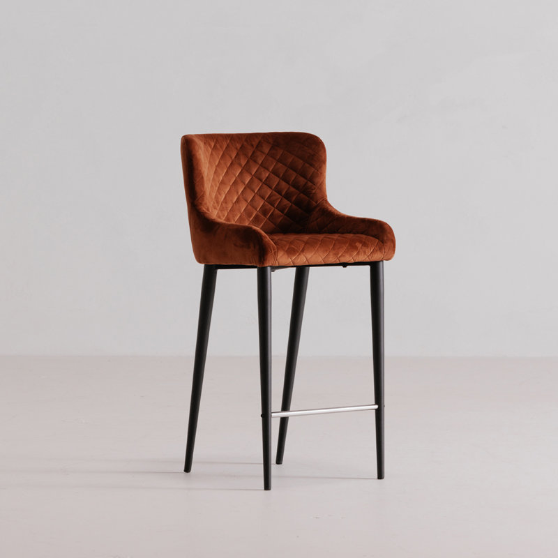 Carly Counter & Bar Stool, Future Amber Velvet, Counter Stool (26" Seat Height)
