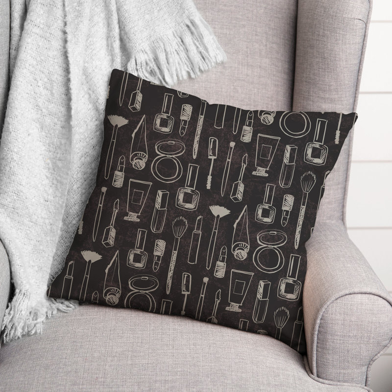 No Decorative Addition Throw Pillow, White/Black