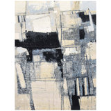 Hand Woven Silk and Wool Abstract Area Rug