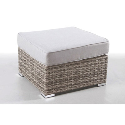 Repose-pieds d'extérieur avec coussin entièrement assemblé