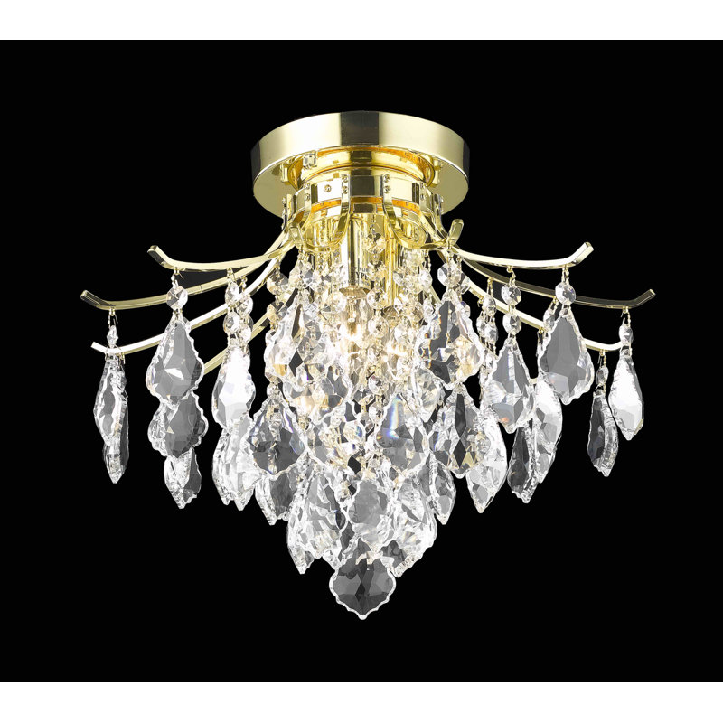 Hermanson Flush Mount, Gold, 12" H x 16" W x 16" D