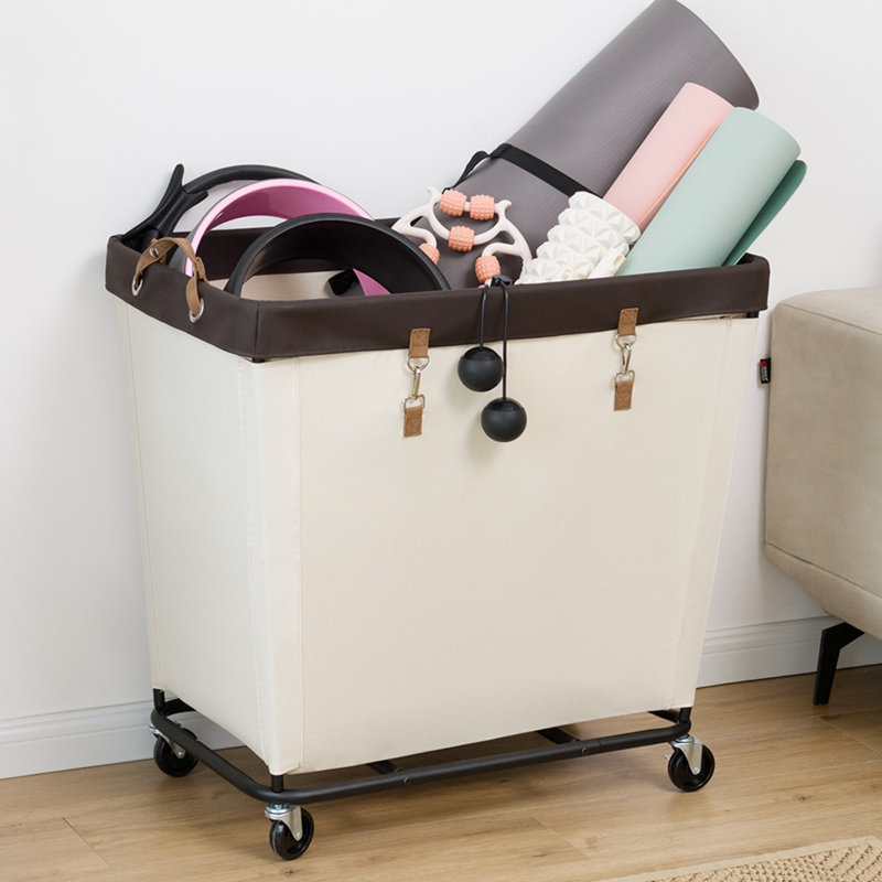 160L Laundry Hamper With Wheels, Large Clothes Laundry Basket for Home, Closet, Dorm, Bathroom, Laundry Room, Beige, Beige