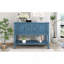 Grande console de rangement rétro Cambridge Series avec quatre petits tiroirs et une tablette inférieure pour les salons, les entrées et les cuisines-1482420322