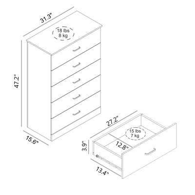 Commode 5 tiroirs Allyannah