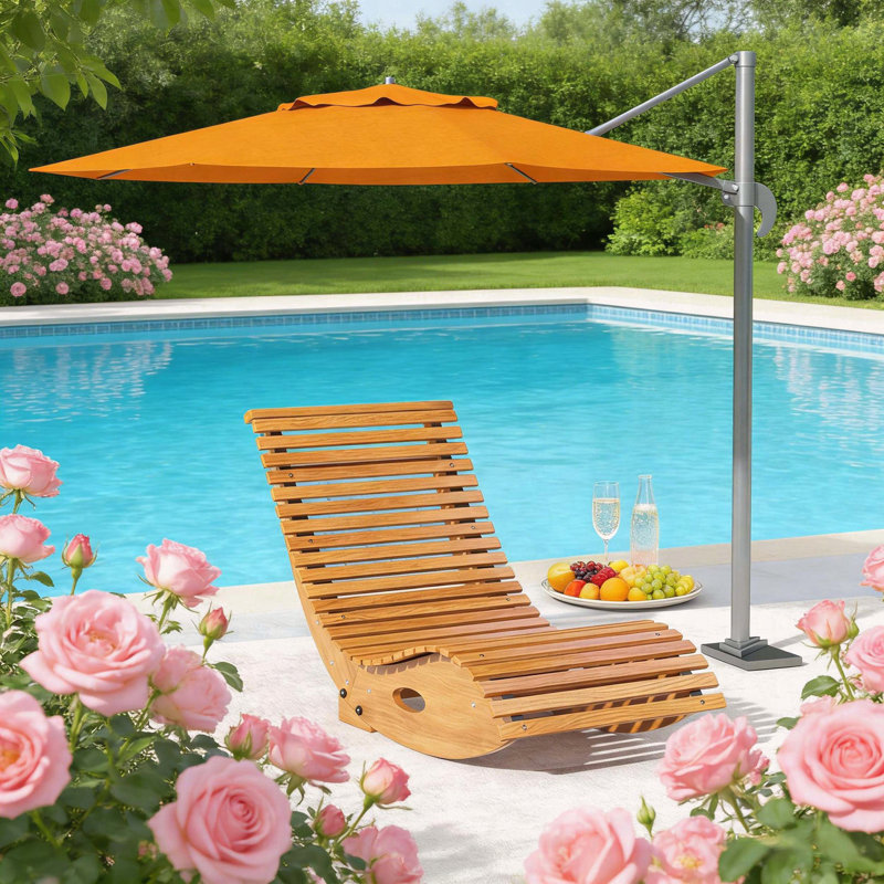 Chaise berçante en bois en forme de S à lattes