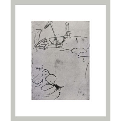Design for a digger head fol. 76v from the Codex Atlanticus by Leonardo da Vinci -Framed Giclee Print