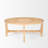 39" Natural and White Solid Wood Round Distressed Coffee Table
