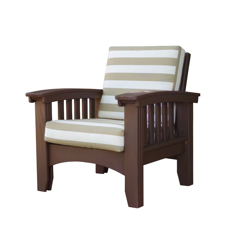 Chaise de jardin avec coussins Sunbrella Calla, Brun chocolat, Sunbrella® beige bruyère