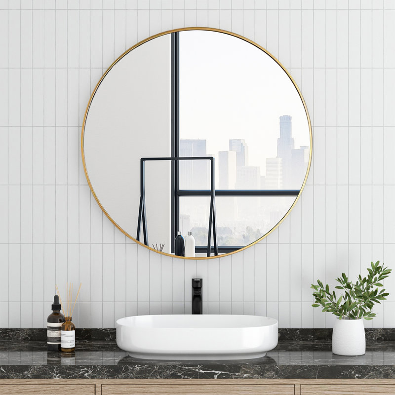 Miroir mural rond pour salle de bain, chambre à coucher, meuble-lavabo, 18 po x 18 po