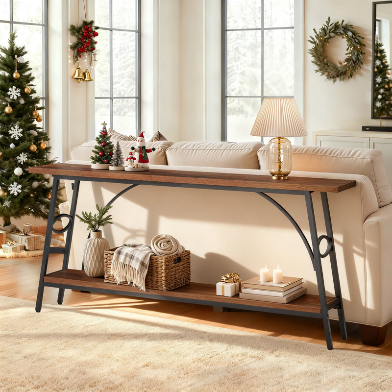 70.9" Console Table, Brown