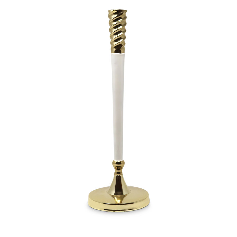 Metal Tabletop Candlestick, 27" H x 3" W x 3" D