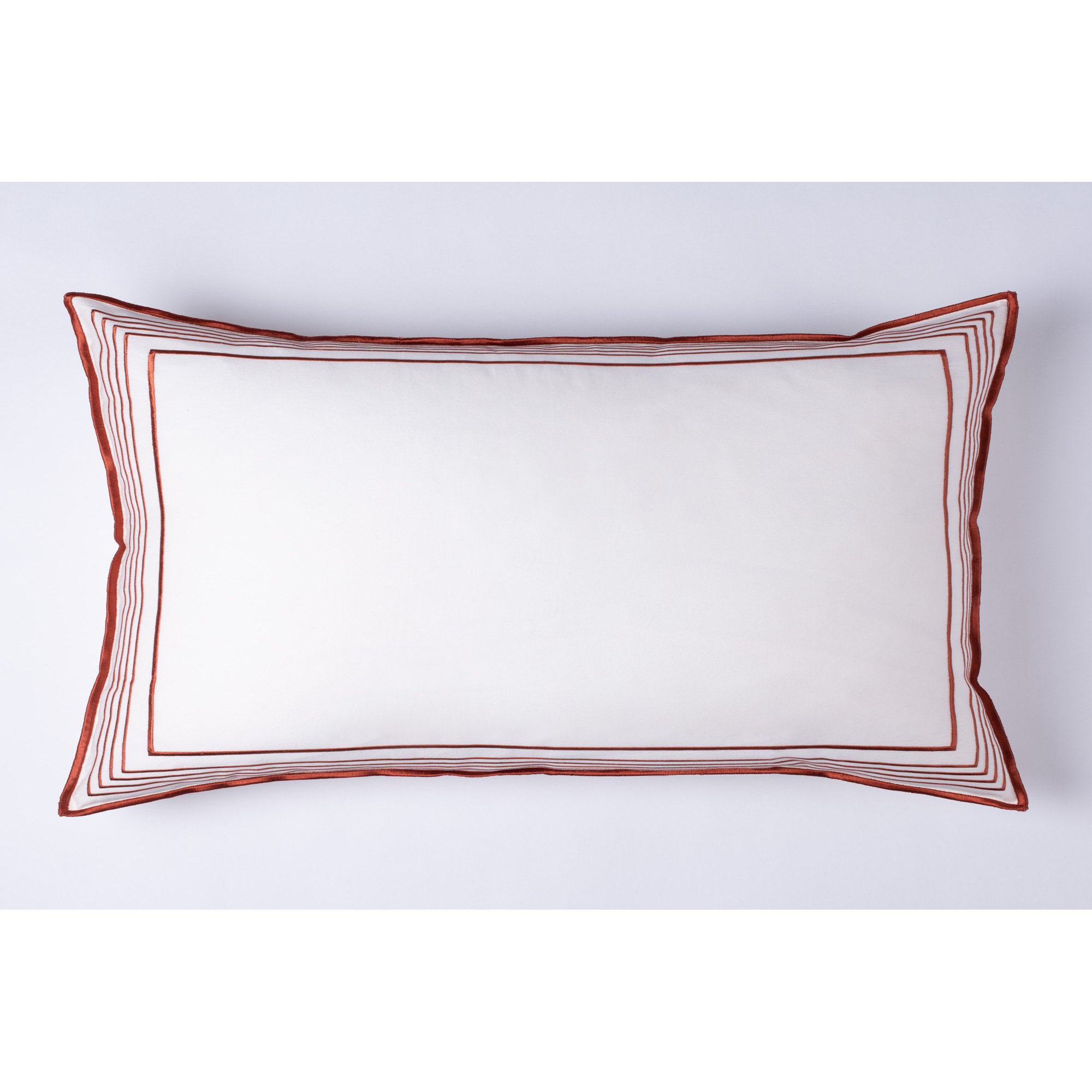 Erlea Cotton Sham Set, White/Brick, King