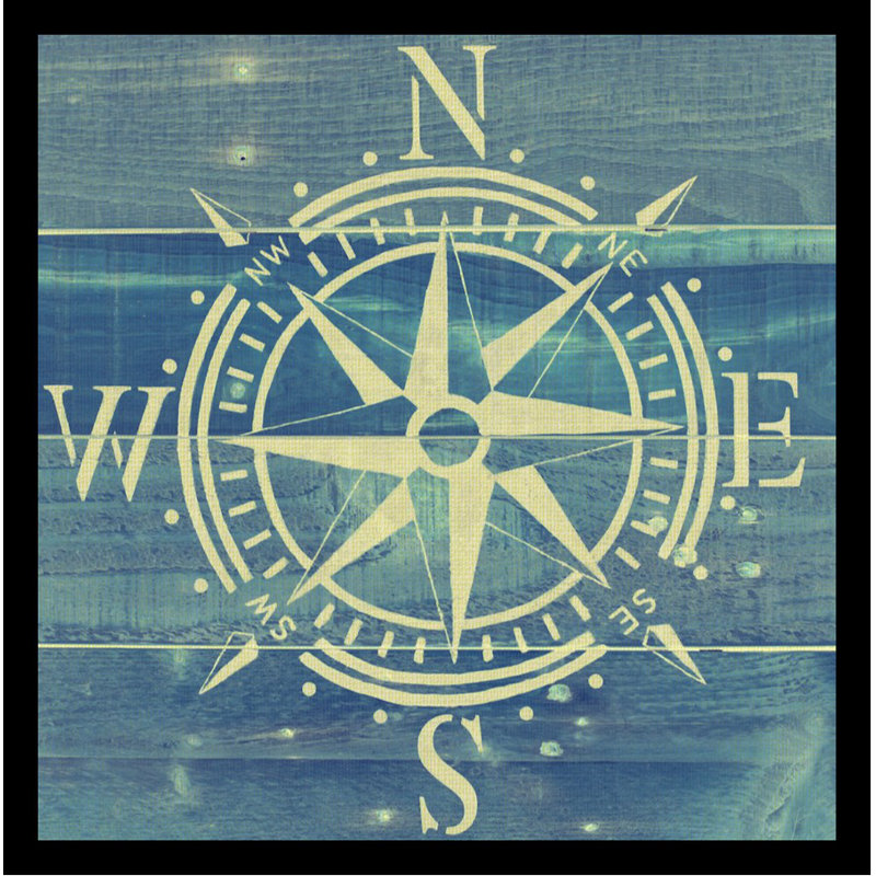 «Compass Wood Burn» par Brandi Fitzgerald - impression encadrée, H 36 po x l 36 po x P 1 po
