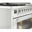 ILVE Professional Plus II 48 cuisinière à double combustible, 5 brûleurs scellés, plaque chauffante (blanc)-98168225-98168235