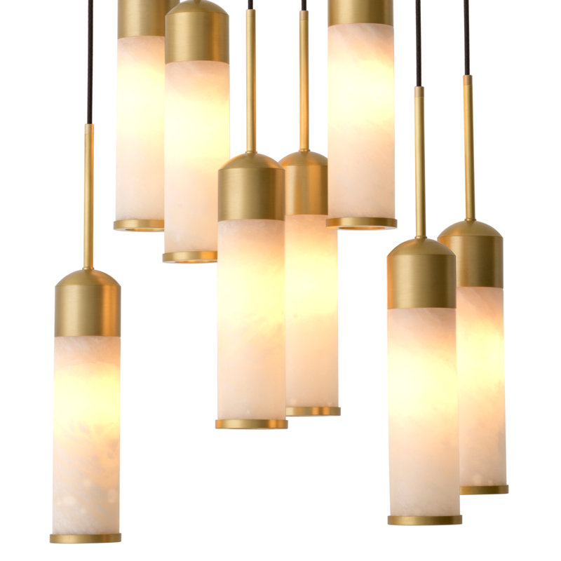 Eos 8 - Light Antique Brass Cluster Pendant
