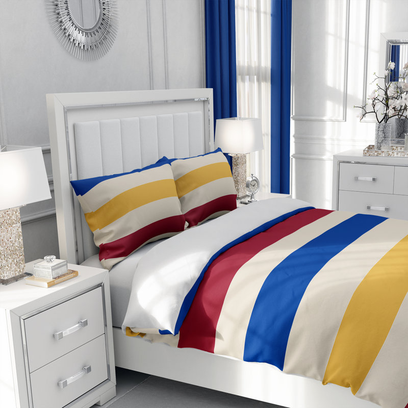 Striped Duvet Cover, Queen Duvet Cover + 2 Queen Shams