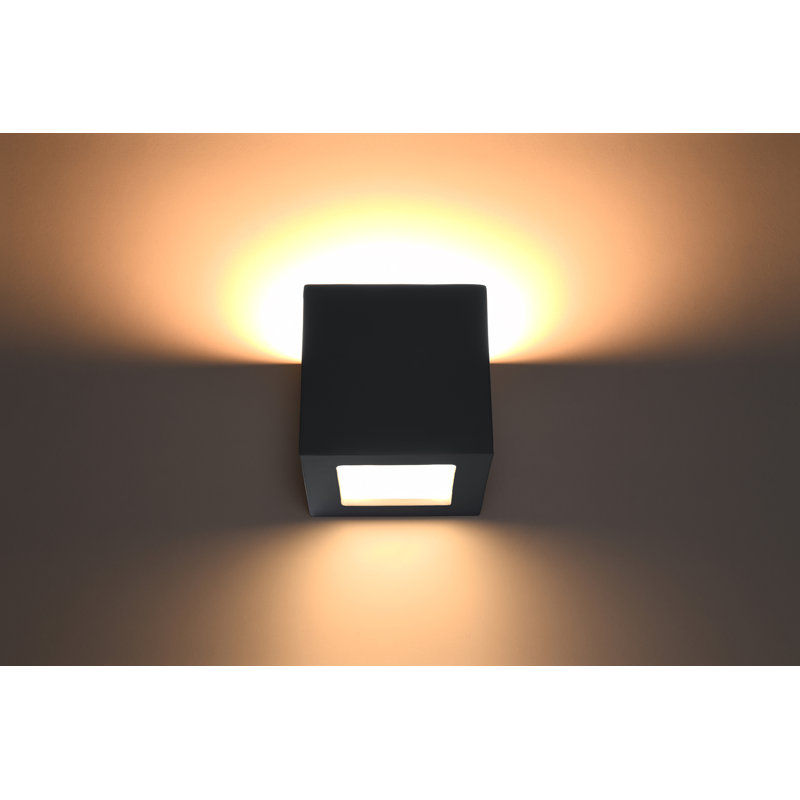 Anberlyn Ceramic Flush Mounted Sconce, Black