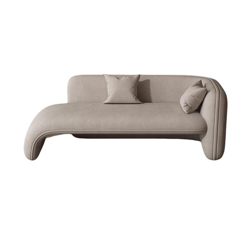 Chaise longue rembourrée Minimalist, Beige, Accoudoir à droite (vu de face)