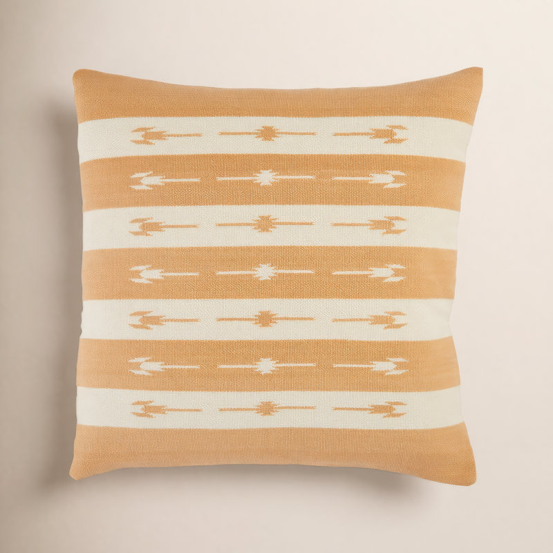 Coussin 100% coton Estela, Duvet, Brun clair