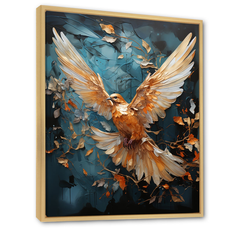 «Lovely Dove III» - art mural colombe, Cadre flottant brun, H 40 po x l 30 po x P 1,5 po