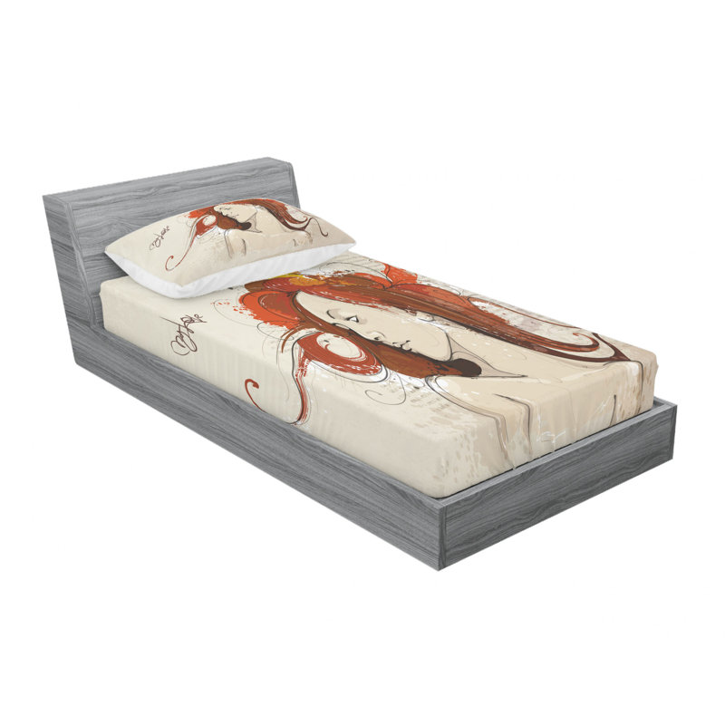 Ensemble de draps en grunges pour femmes, Ensemble de draps pour lit simple TG avec drap-hou