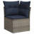 vidaXL Sofa Set with Cushion Manual 7 pcs Grey and Navy Poly Rattan-313628911