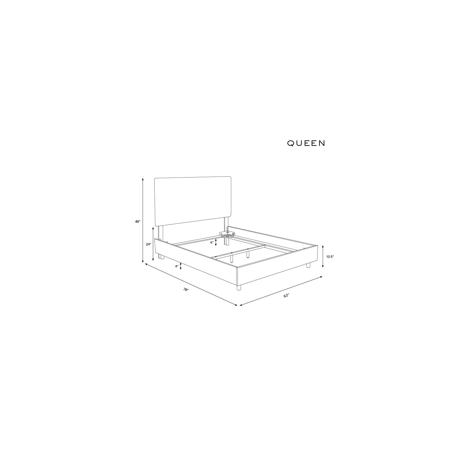 Marquise Upholstered Bed, Queen, Modern Pepper Tweed