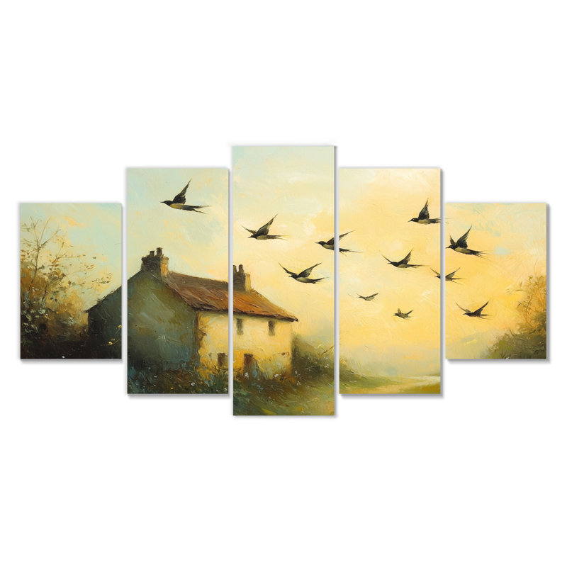 «Farmhouse Swallows Brid In The Morning Light II», art mural oiseau - décoration murale moderne