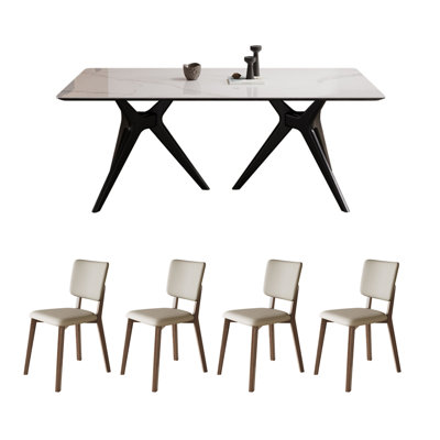 European simple light luxury dining table set