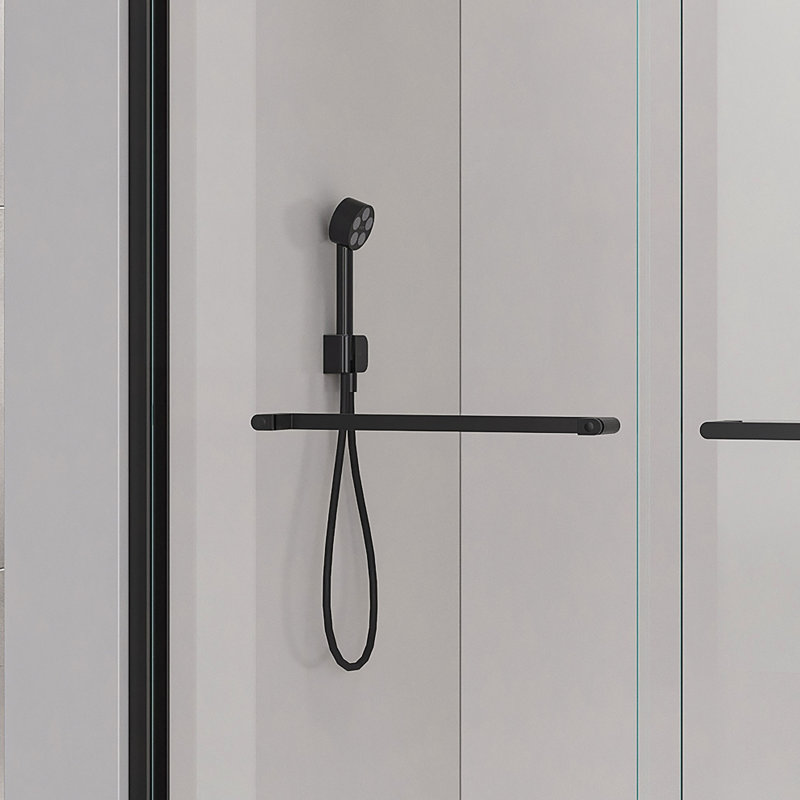 44-48*72" Frame Double Sliding Soft-Close Shower Doors, Bathroom Sliding Shower Door, (6Mm) Thick SGCC Tempered Glass Door For Bathroom Door